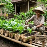 Menanam Sawi dengan Gedebong Pisang, Hemat Tempat dan Biaya