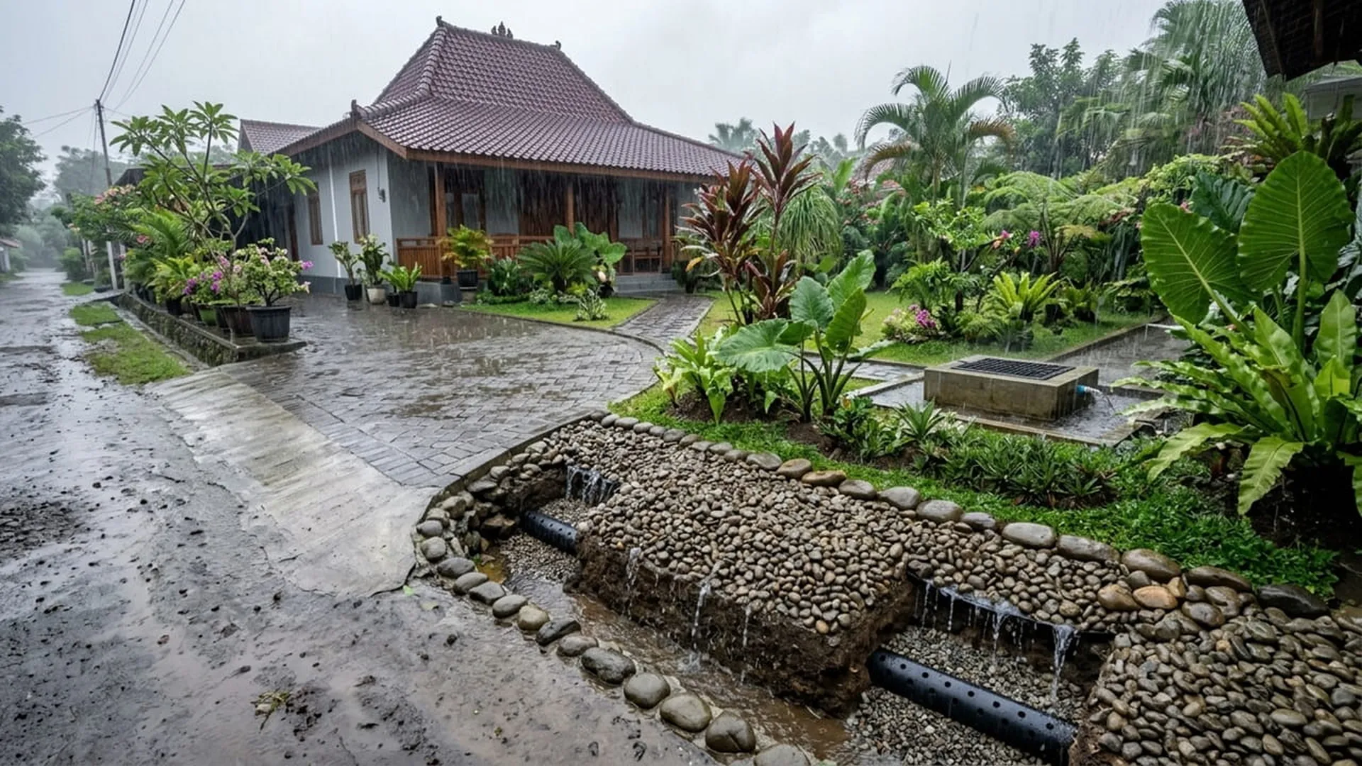 9 Cara Mengatasi Air Hujan yang Mengalir ke Halaman Rumah